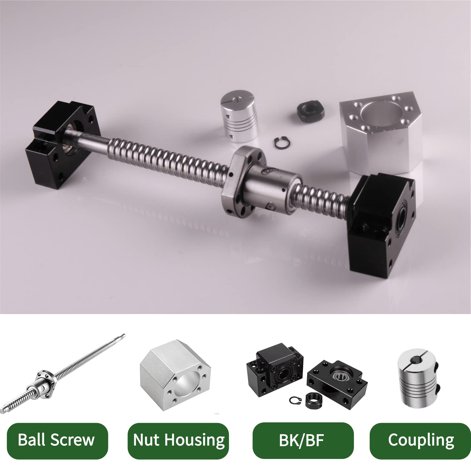 Ball Screw Kit SFU1605-900mm/35.433inch, Ball Screws + BK/BF End Support + Ball nut Housing + Shaft Coupler, for CNC Machine DIY(Diameter 16mm Lead 5mm) — Amazon image 4