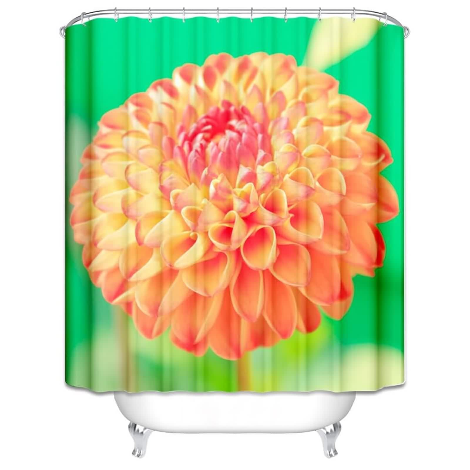 Rideau douche imperméable et écologique lavable motif fleur