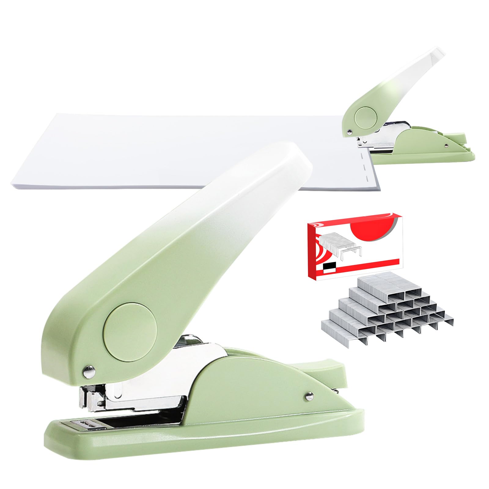 Upgrade Office Stapler, 25 Sheet Capacity with 1000 Staples, Desktop Stapler,Office Supplies for Students and Office Clerks (Green)