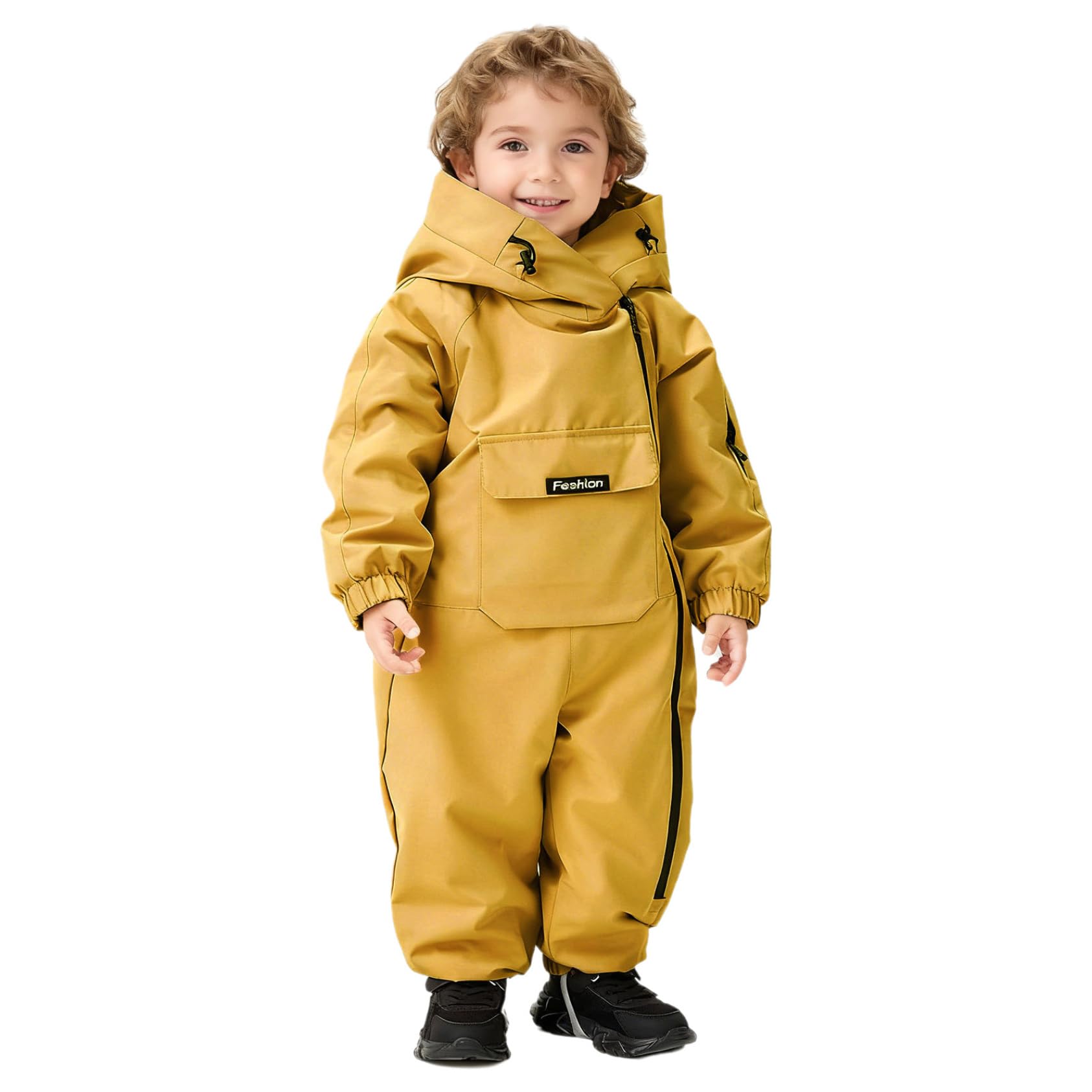 Yhong Mono de nieve para bebé niña y niño, a prueba de viento, con cremallera, mono de nieve, mono de nieve, 12 meses - 4 años