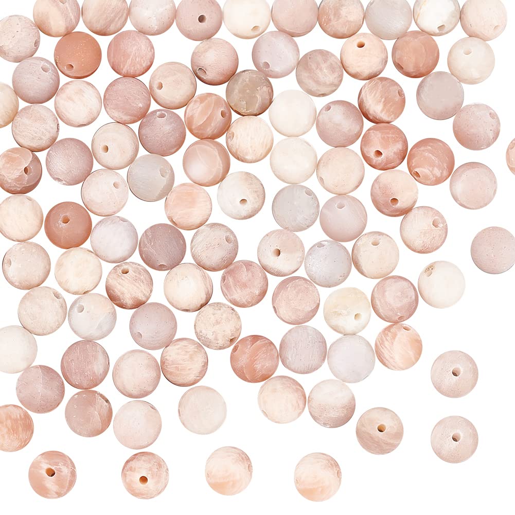OLYCRAFT 100 Pcs Round Natural Sunstone Beads 6mm Round Smooth Gemstone Beads Crystal Energy Loose Beads for Jewelry Bracelet Necklace Earring Making DIY Craft