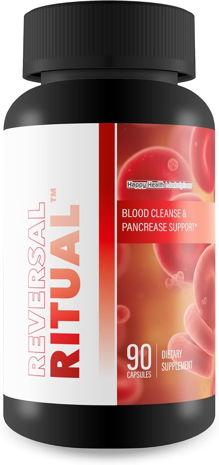 Reversal Ritual Blood Cleanse - Our Best Sugar Balance Plus Blood Support - Pancreatic Health - Blood Flow Support - Cardiovascular Support - Circulation Support Supplement - Gut Cleanse Detox Pills