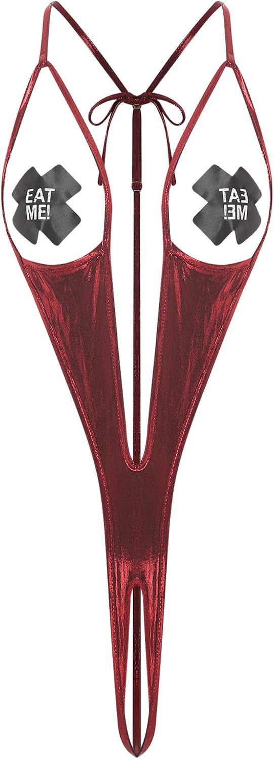 Womens Halter Neck Sexy Lingerie Teddies Hollow Out Extreme Swimwear Anime Holiday