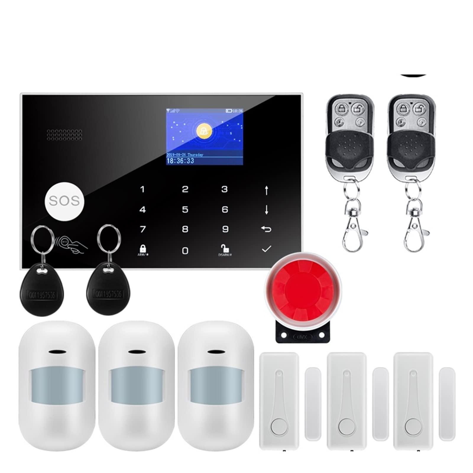 CUDTAPI Tuya Wireless Home GSM Security With Motion Detector Sensor Burglar Alarm System(W7B3)