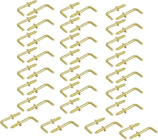 New Lon0167 21mm Length Copper Plated Self-Tapping Right-Angle L Shape Screw Hook 50pcs(21mm LÃ¤nge Kupfer Ã¼berzogene selbstschneidende rechtwinklige L Form Schraube Haken 50pcs