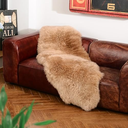 Vista 68 de Alfombra de piel de oveja auténtica de alta calidad, piel de oveja australiana, esponjosa, de lujo, natural, de piel de cordero esponjosa, funda