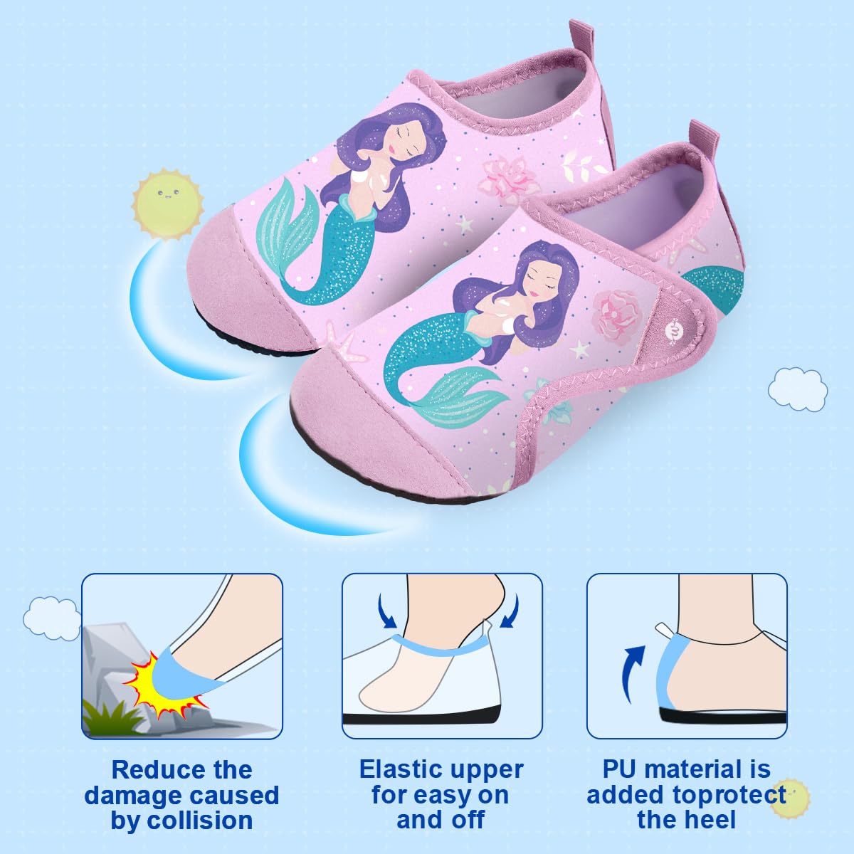 Scarpe da Scoglio Scarpe da Sport Acquatici Bambino Scarpe Mare Piscina Bambini Scarpe da Spiaggia Immersione Ragazzo Ragazza Water Shoes Scarpe a Piedi Nudi per Surf Sportivo