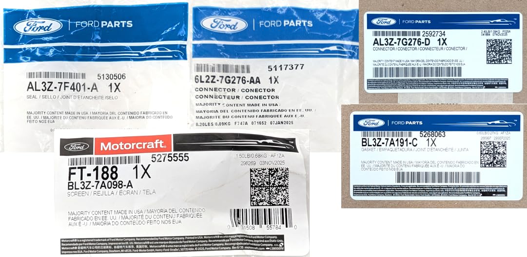 New OEM 100% Genuine Ford 6R80 Transmission Lead Frame Temp Range Position Sensor, Pan Gasket, Bulkhead Connector, Seals, Filter - 5 Ford Part #'s Included