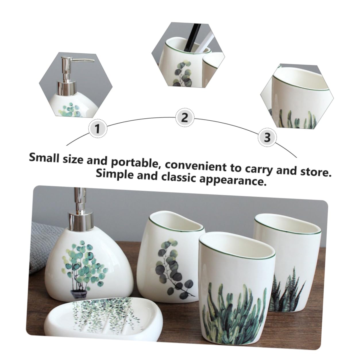 PRETYZOOM 5 Piezas Artículos De Tocador De Cinco De Vasos para Pasta De Dientes y Jabón Accesorios De Baño para Baño y Cocina Incluye Jabonera Vaso para Cepillo De Dientes para Enjuague Buca
