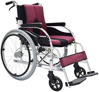 Silla de Ruedas para Personas Mayores 13.6 Kg Peso Ligero Plegable Silla Silla de Ruedas Ergonómica Cómoda Reposabrazos Pierna de Elevación 100 Kg Peso 40 * 42 cm Ancho de Asiento Manual Silla de Rue