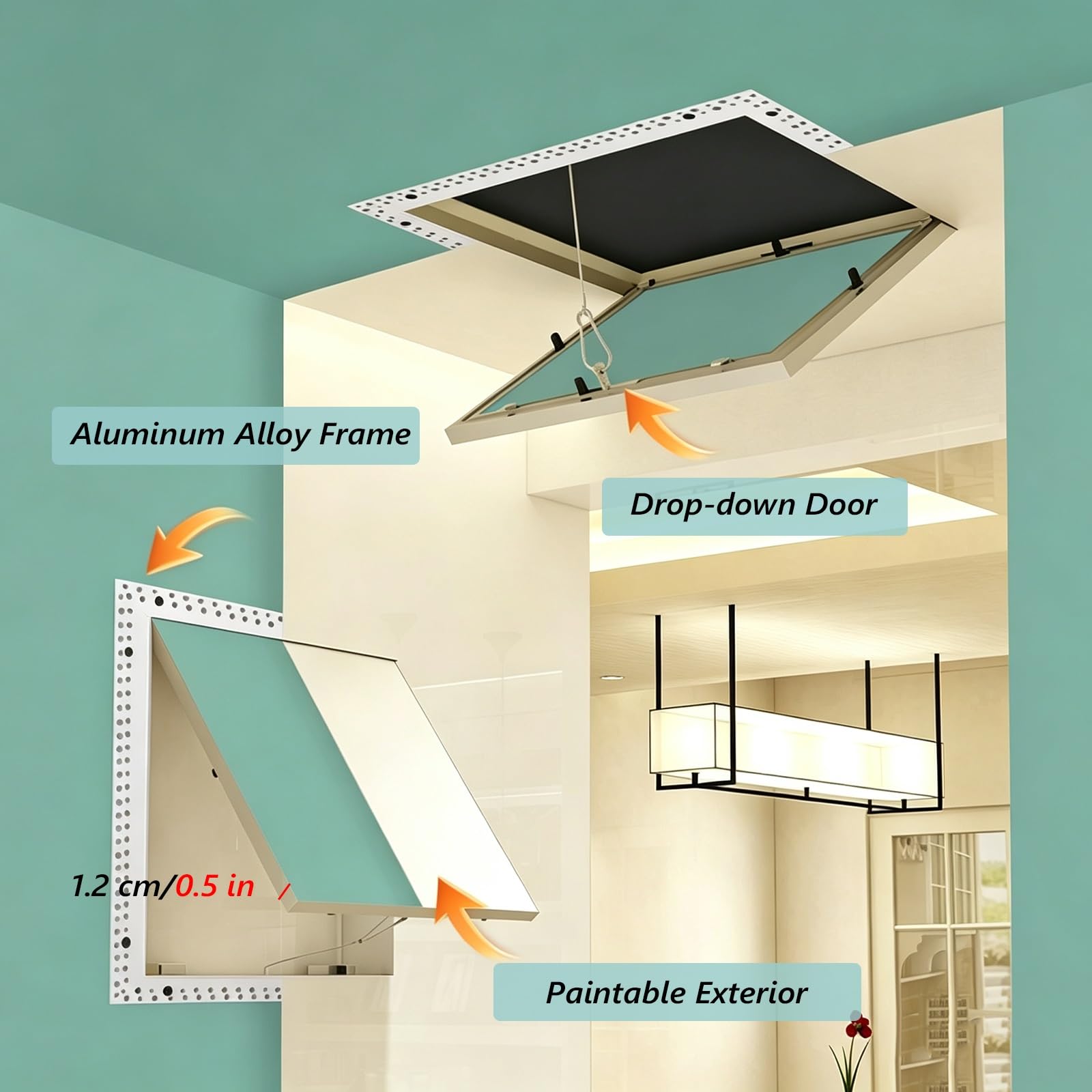 Niewidoczne drzwi dostępowe zaworu HVAC/prysznicowego, aluminiowa