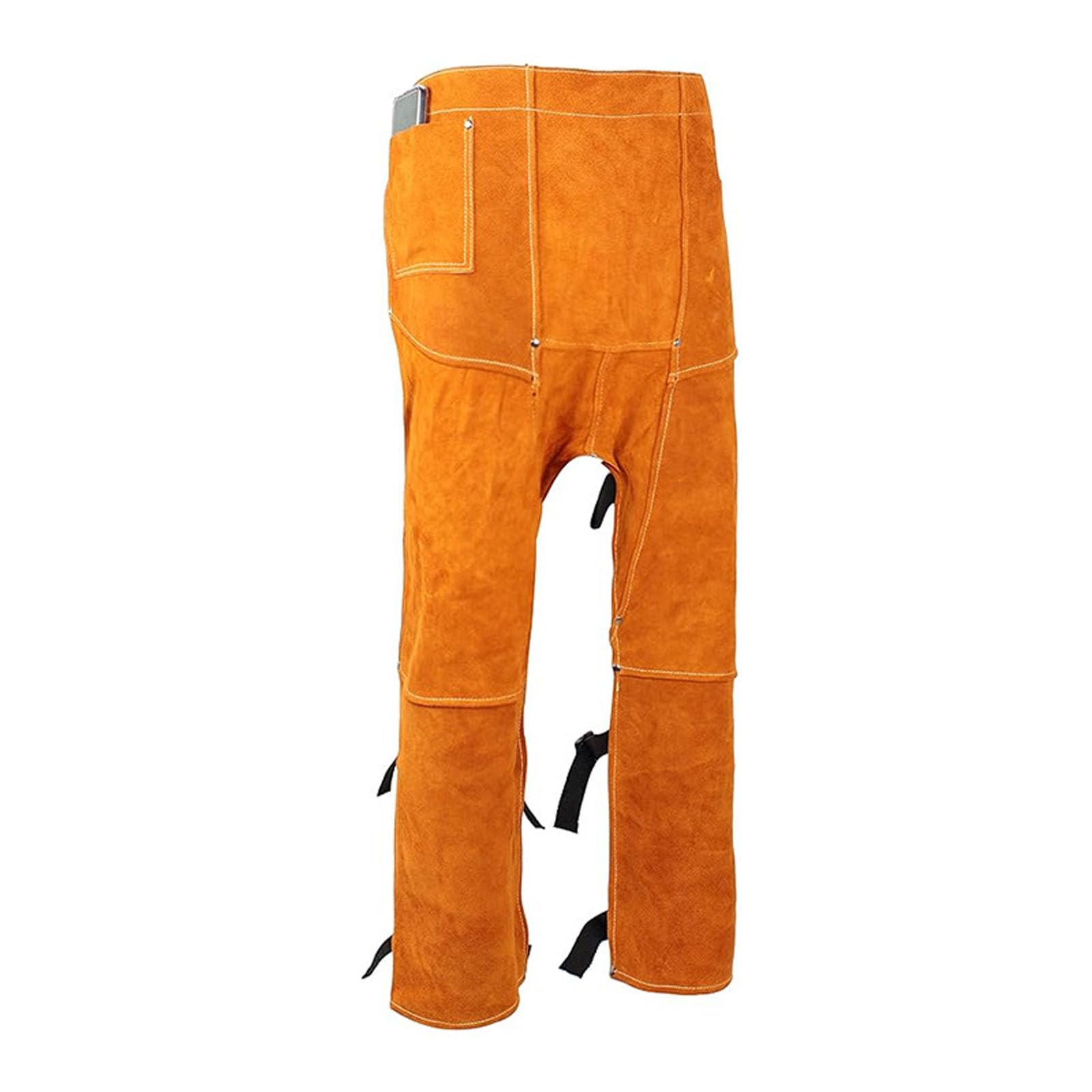 Pantalon de soudage en cuir industriel, ignifuge, pour le travail de meulage et de coupe, vêtements de protection