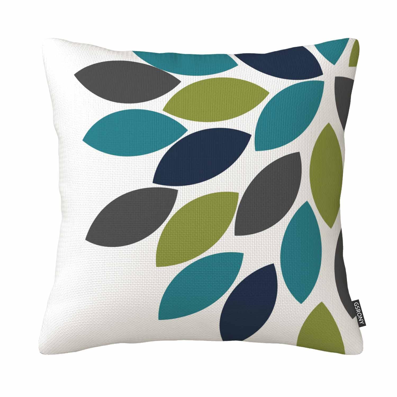 Home Decor Abstract Art Colorful Leaf Throw Pillow Case Sofa Cushion Square 18X18 Inches Cotton Linen โ image 1