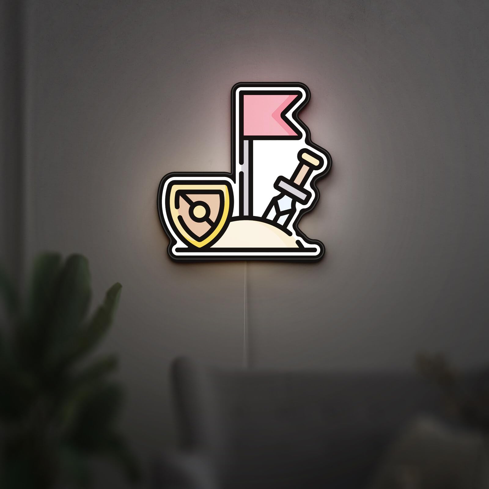 Przygodowe gry 3D nowość pudełko świetlne, wyjątkowa dekoracja prezent dla gracza dla fanów gry mieczem i RPG, lampka nocna dla graczy (szerokość 30 cm, 30 cm)