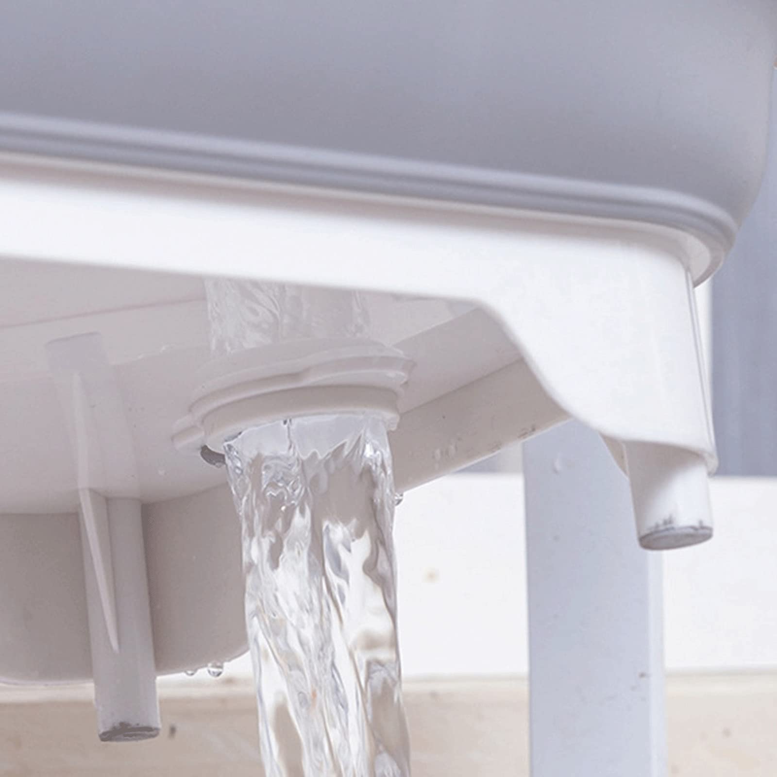 Tabla de cortar multifuncional, plegable, cesta de drenaje de doble lavado, verduras, bloques de cortar, organizador de tabla plegable de cocina (Grau)