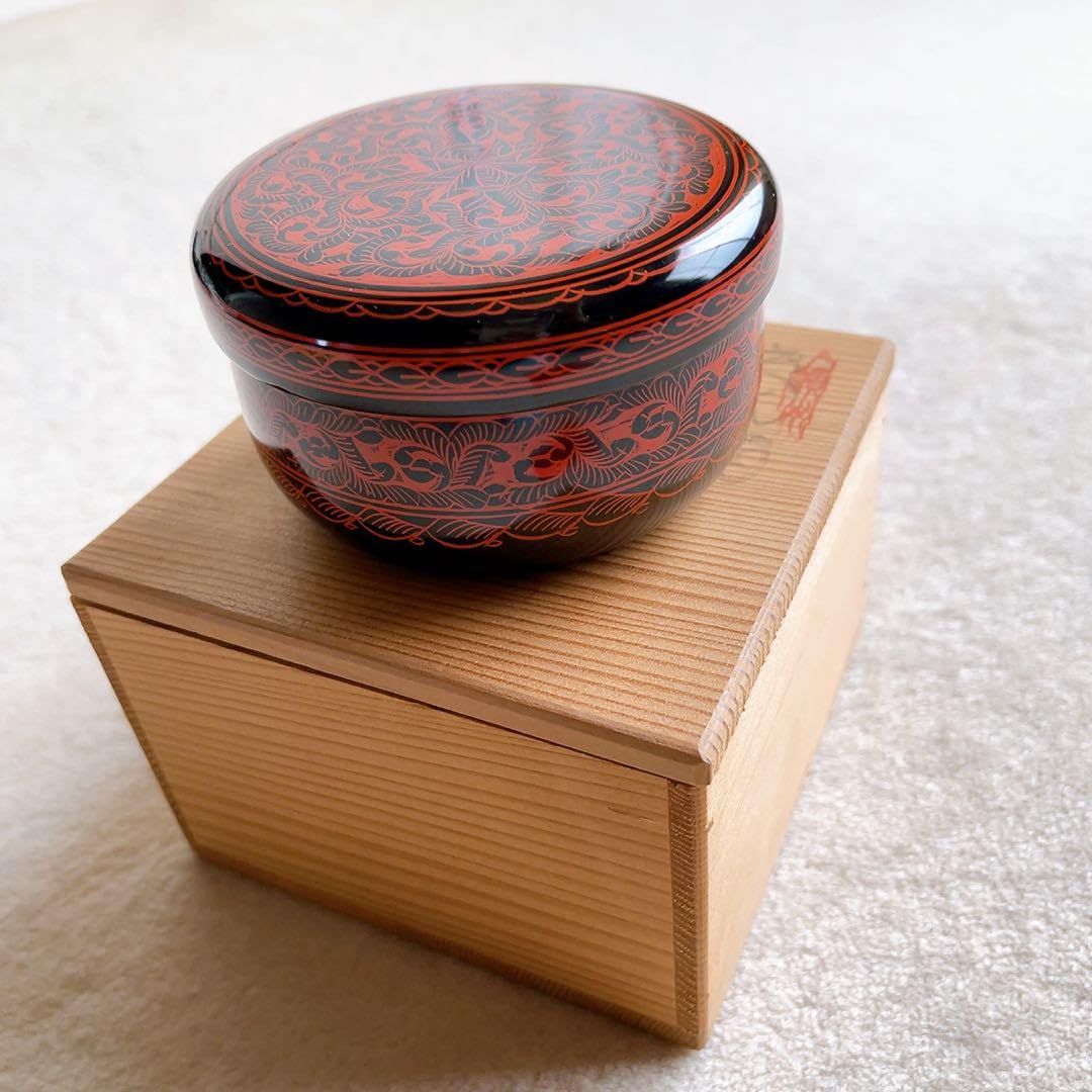 Amazon.co.jp: 讃岐 無形文化財 きんま 蒟醤 きんま塗り 棗 小物漆器 