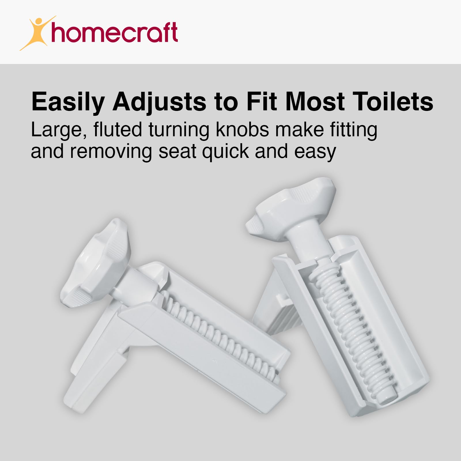Homecraft Savanah Raised Toilet Seat 2" without Lid, Elongated & Elevated Lock Seat Support for Elderly, Handicapped and Disabled Users, White Colour