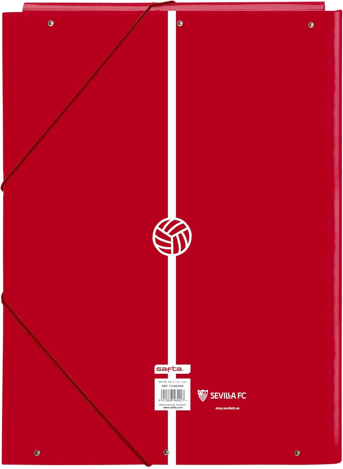 Sevilla FC – Folio Folder with 3 Flaps, Ideal for Children of Different Ages, Comfortable and Versatile, Quality and Resistance, 26 x 36.5 cm, Red