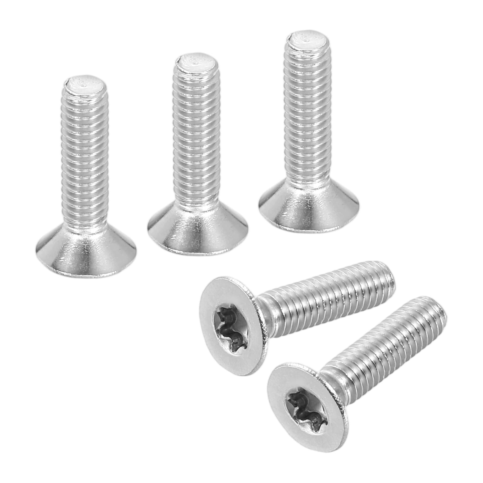 sourcing map M4-0.7 x 16mm Flat Head Torx Anti Theft Machine Screws, 25 Pcs 304 Stainless Steel, Torx Drive, Countersunk Head, Full Thread, Silver