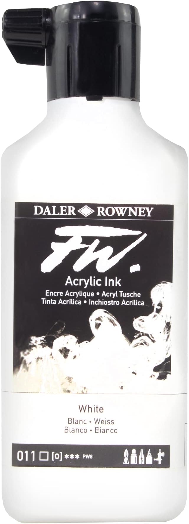 Daler Rowney FW Acrylic Ink Bottle White - Versatile Acrylic Drawing Ink for Artists and Students - Permanent Calligraphy Ink - Archival Ink for Illustrating and More
