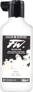 Daler-Rowney FW Acrylic Ink Bottle White - Versatile Acrylic Drawing Ink for Artists and Students - Permanent Calligraphy Ink - Archival Ink for Illustrating and More