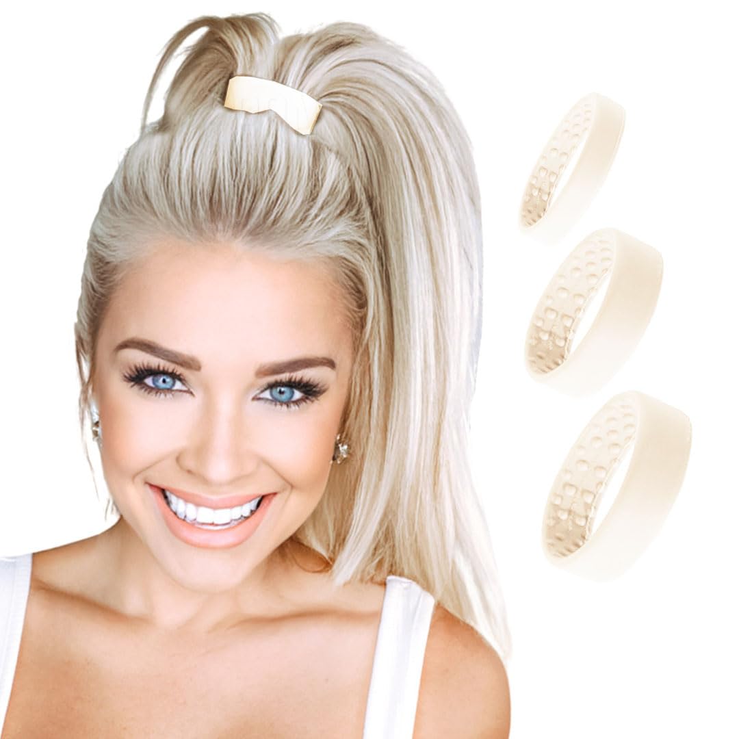 Three size PONY-O pack: one Small, one Medium, one Large. (White), 1 Count (Pack of 3)