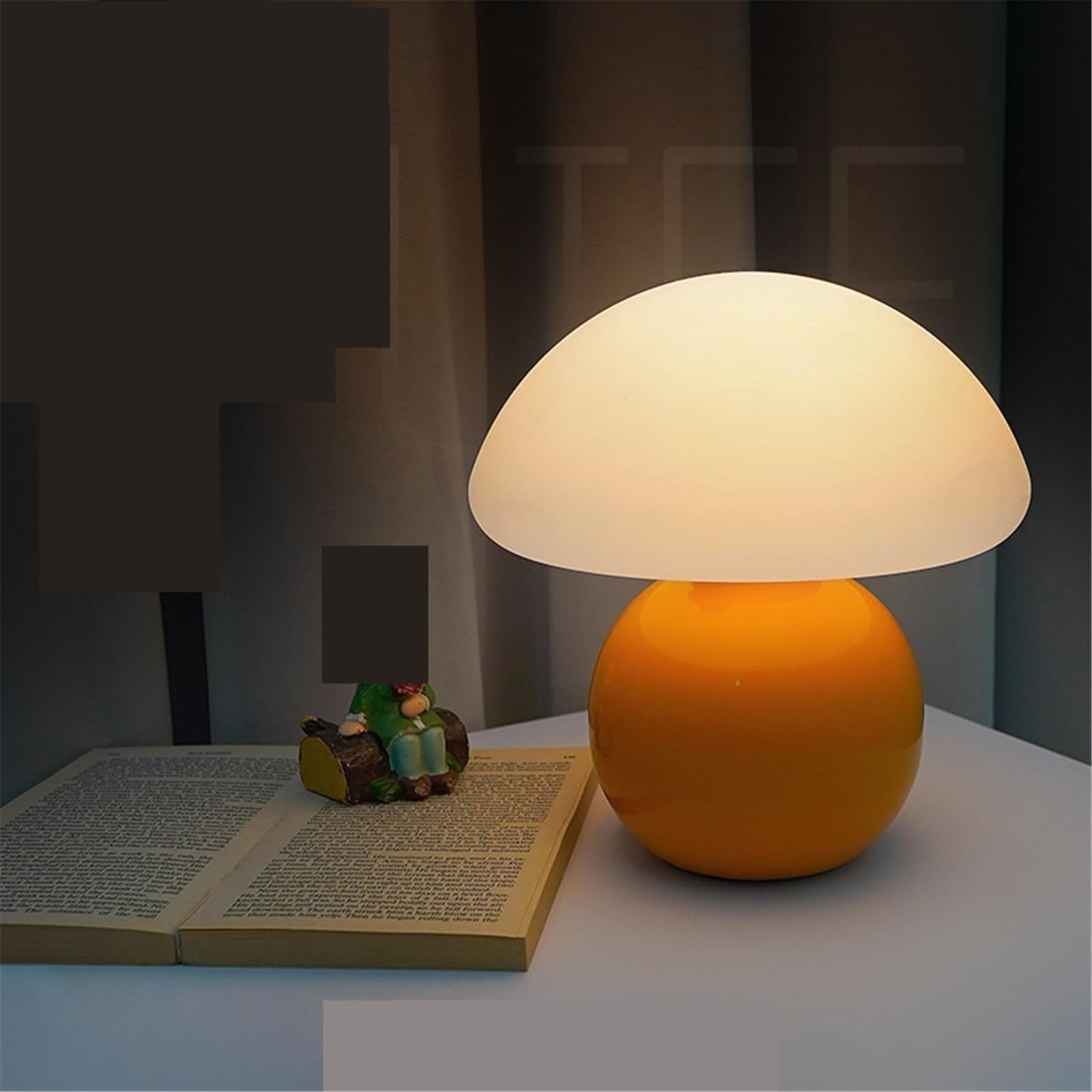 GLigeT Luz De Nocturna Lámpara de mesa bonita for dormitorio, mesita noche, decoración, ambiente estudio(Blanco)
