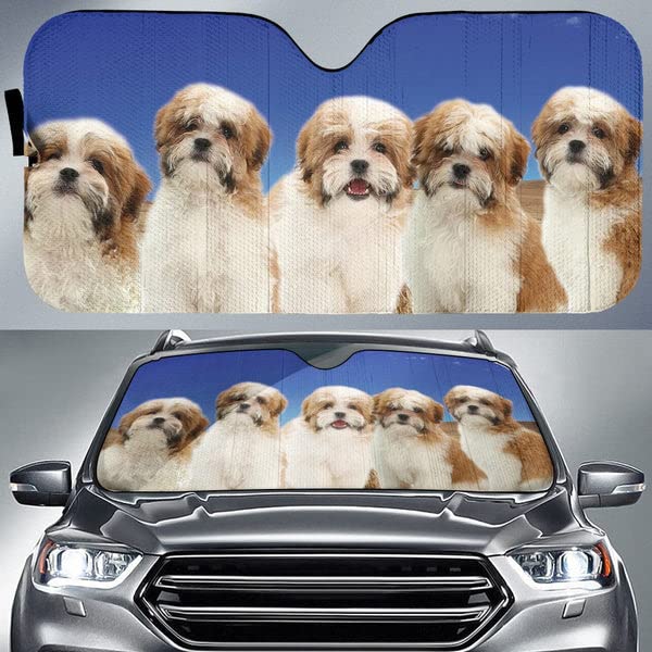 Pare-soleil voiture pliable motif Shih Tzu pour résoudre le problème du volant brûlant en été