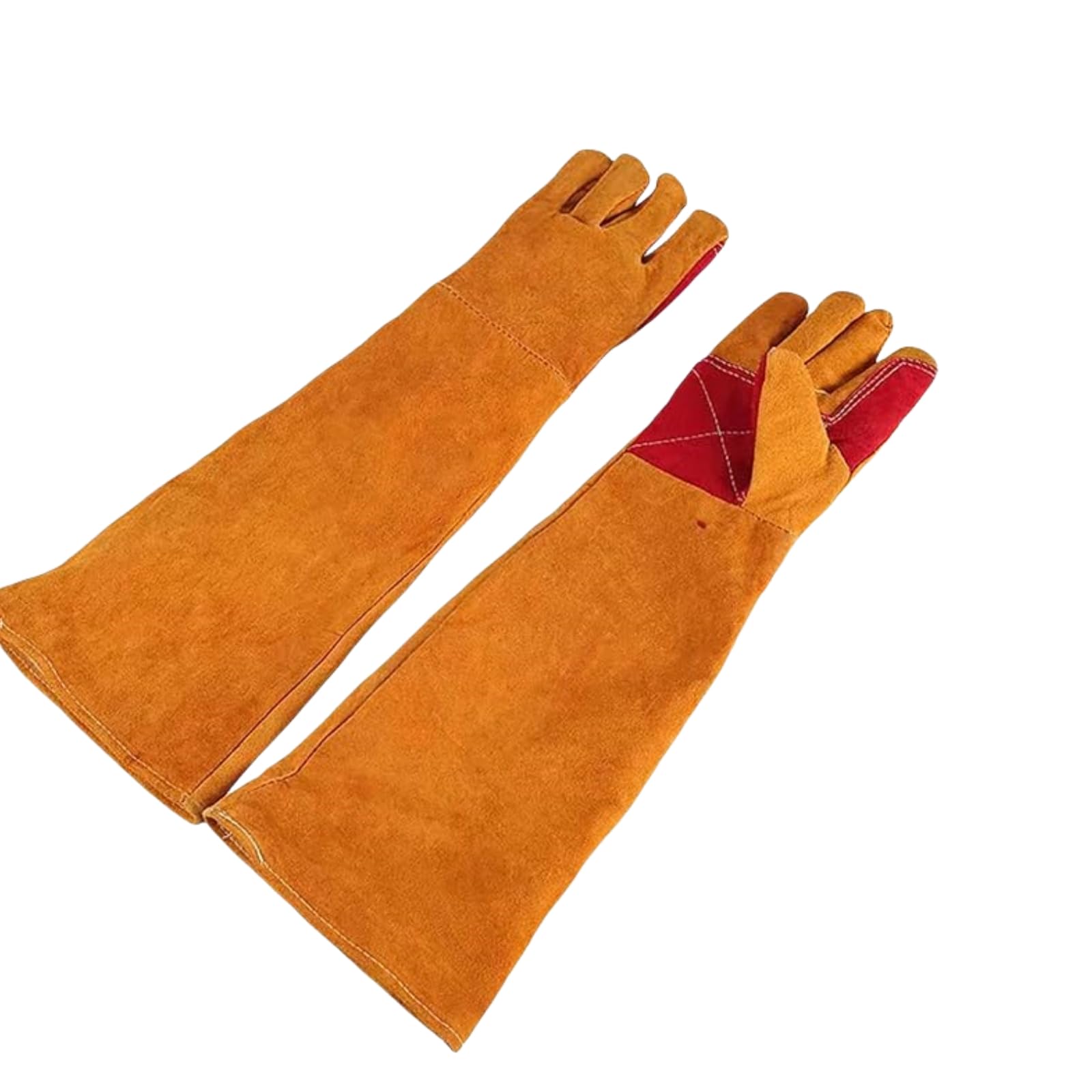 BLIRITEL Guantes de soldadura de manga larga de 23.6 pulgadas para hombre, resistentes al calor y al fuego, guantes de soldador de cuero para Mig, Tig, Stick, Forge, barbacoa, parrilla, chimenea