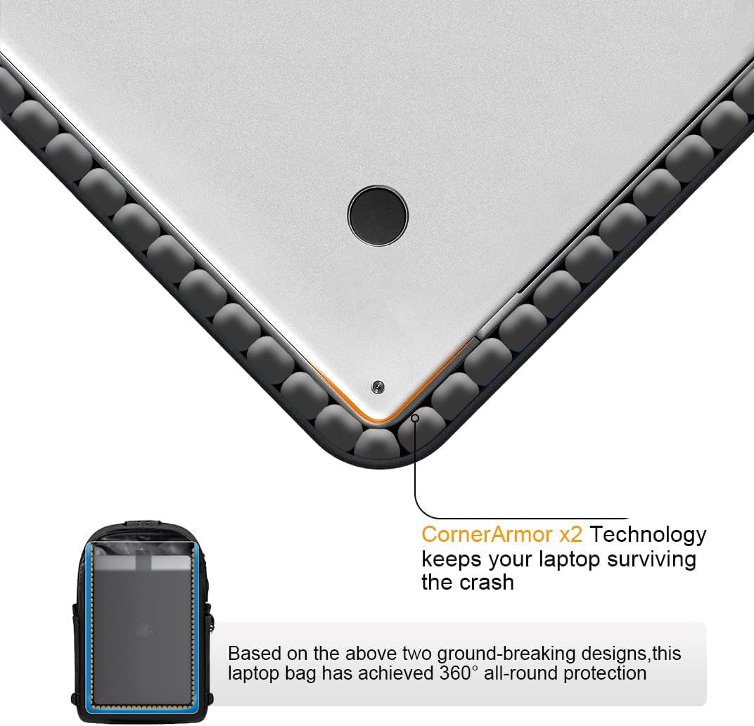 Tzowla Zaino Porta PC Universitari Uomo e Donna,Zaino da Viaggio Impermeabile Antifurto di Ricarica USB e Serratura per Notebook/Computer Accessori da 14,3/15,6 Pollici
