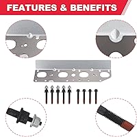 Vista 4 de 5.7 HEMI Conjunto de juntas para colector de escape con pernos y tuercas para motores V8 de 5.7L 2009-2020 Dodge Ram 1500 2500 3500 Jeep Charger