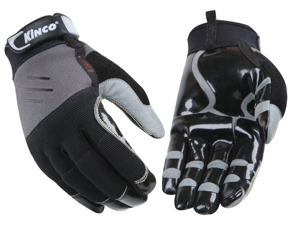 Kinco 2021-L Men's Unlined Handler Gloves, MiraX2 Synthetic Leather Palm, Large, Black