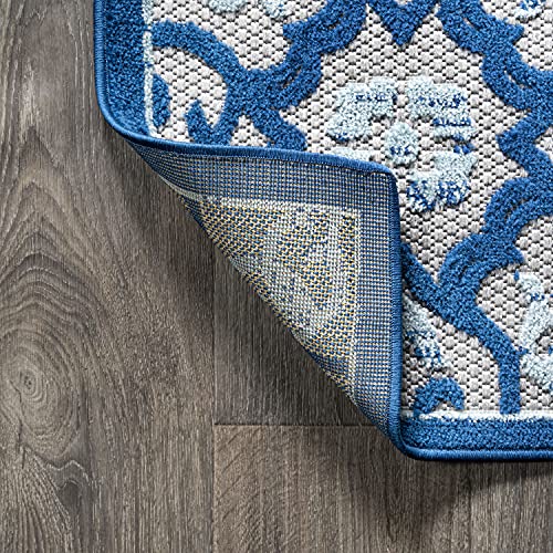 Tapete decorativo rectangular 4x6 gris claro y azul miniatura 5