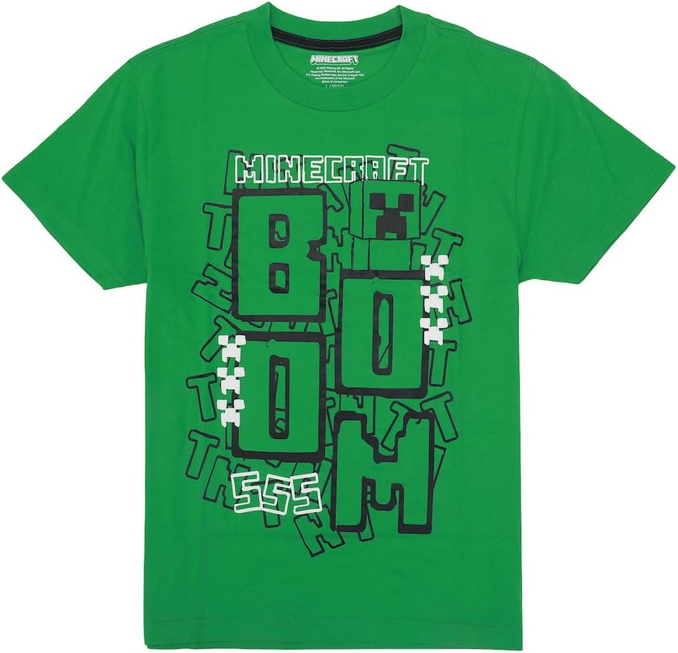 Bioworld Minecraft Creeper Boom Boy's 2-Pack Tee & Lounge Shorts Combo Set