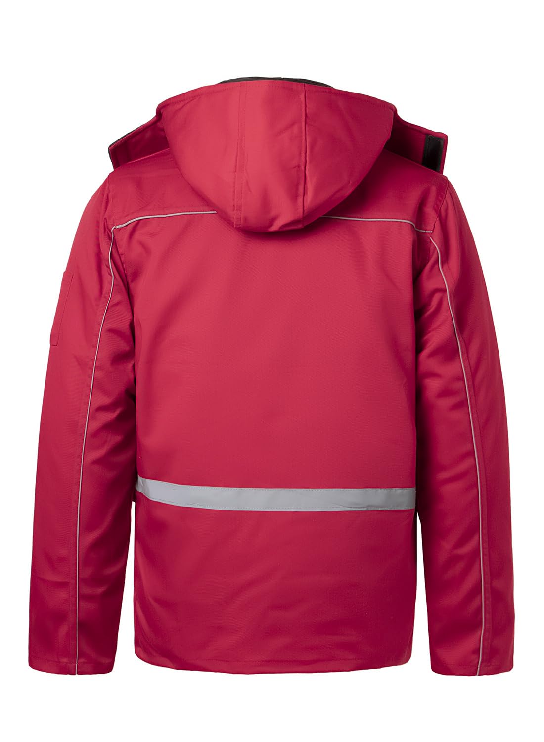 Parka de alta visibilidad para hombre, chaqueta de trabajo acolchada, chaqueta acolchada de alta visibilidad, chaqueta parka con capucha resistente al viento, abrigo de trabajo con múltiples