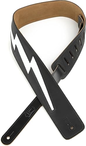 Levy's Leathers DM2-BLK 2.5" Cuero con Perno de Cuero, Negro