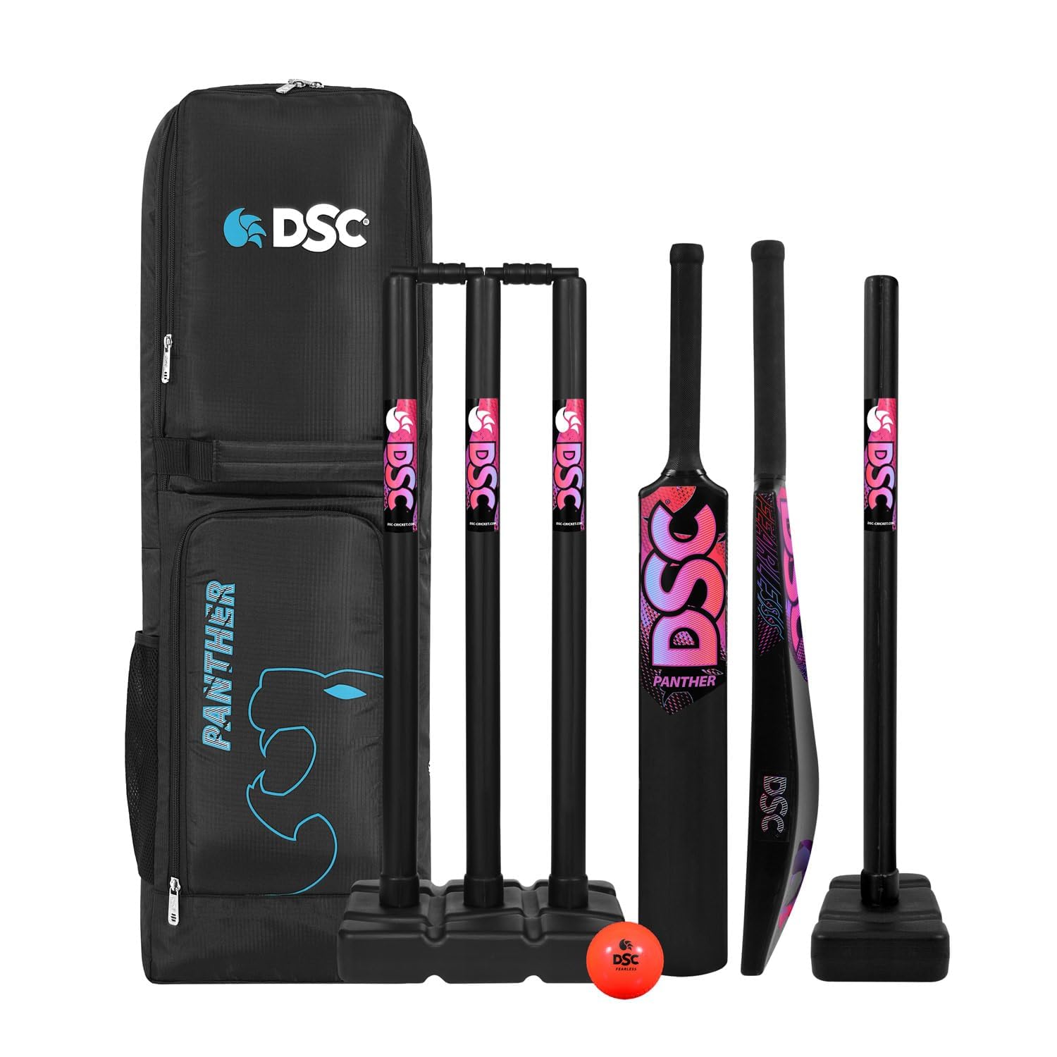 DSC Panther Plastic Cricket Set - Ideal for Tennis and Gully/Turf Cricket Bat, Size - Full