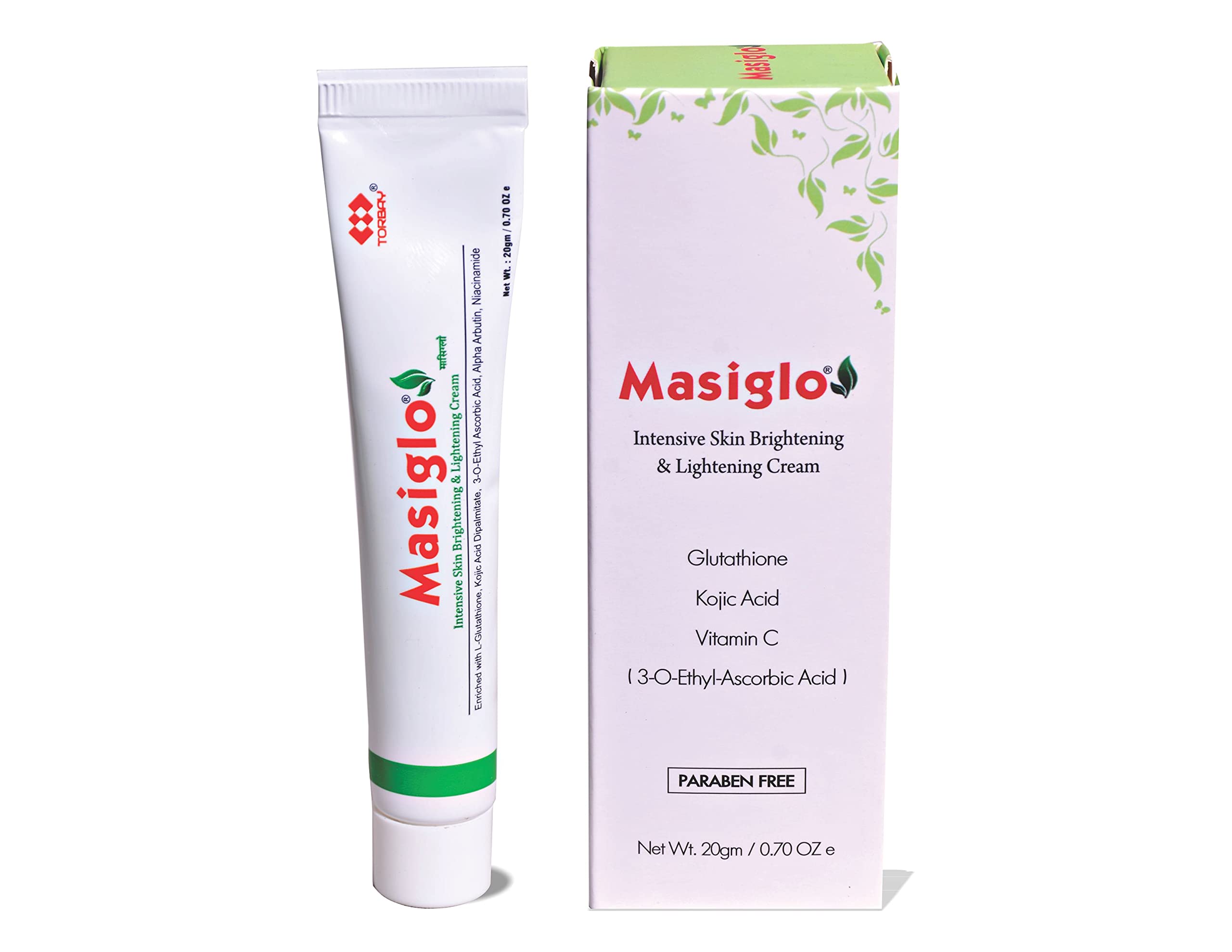 Masiglo L- Glutathione Face Cream for Glowing and Radiant Skin | To Reduce Hyper pigmentation, Dark Spots, Acne Scar | 20 gm (Pack of 1)