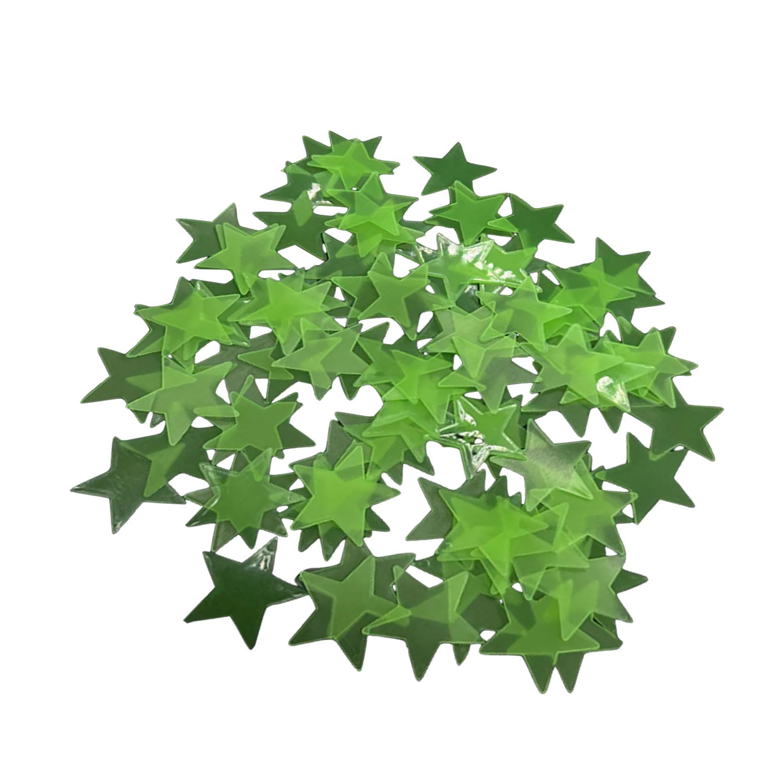 of 100 Glowing 3D Star Sticker for Bedroom Ceiling and Wall Decoration 3cm Diameter Glow in Dark Wall Decal Fluorescent Sticker