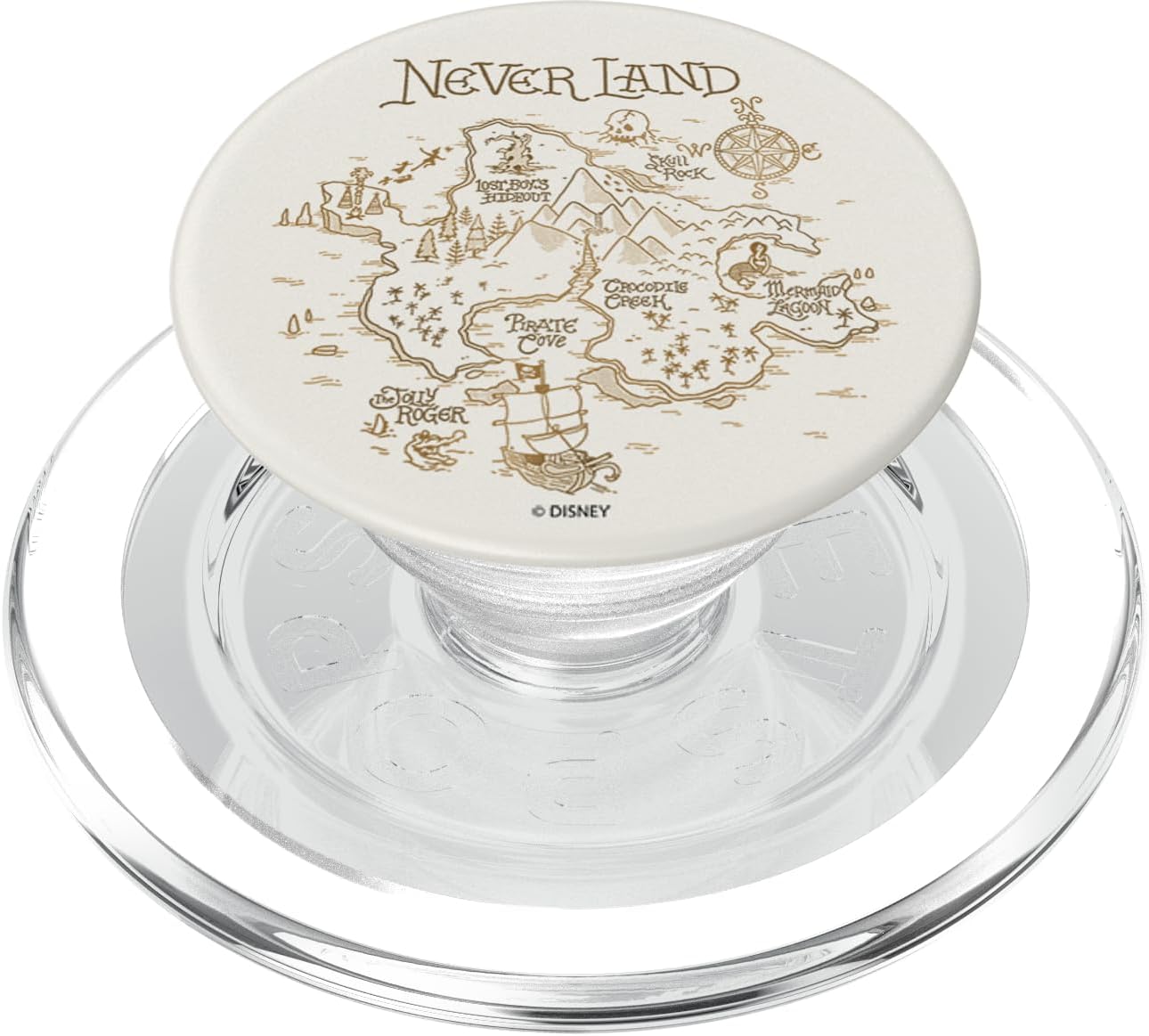 Disney Peter Pan Never Land Map and Compass PopSockets PopGrip for MagSafe