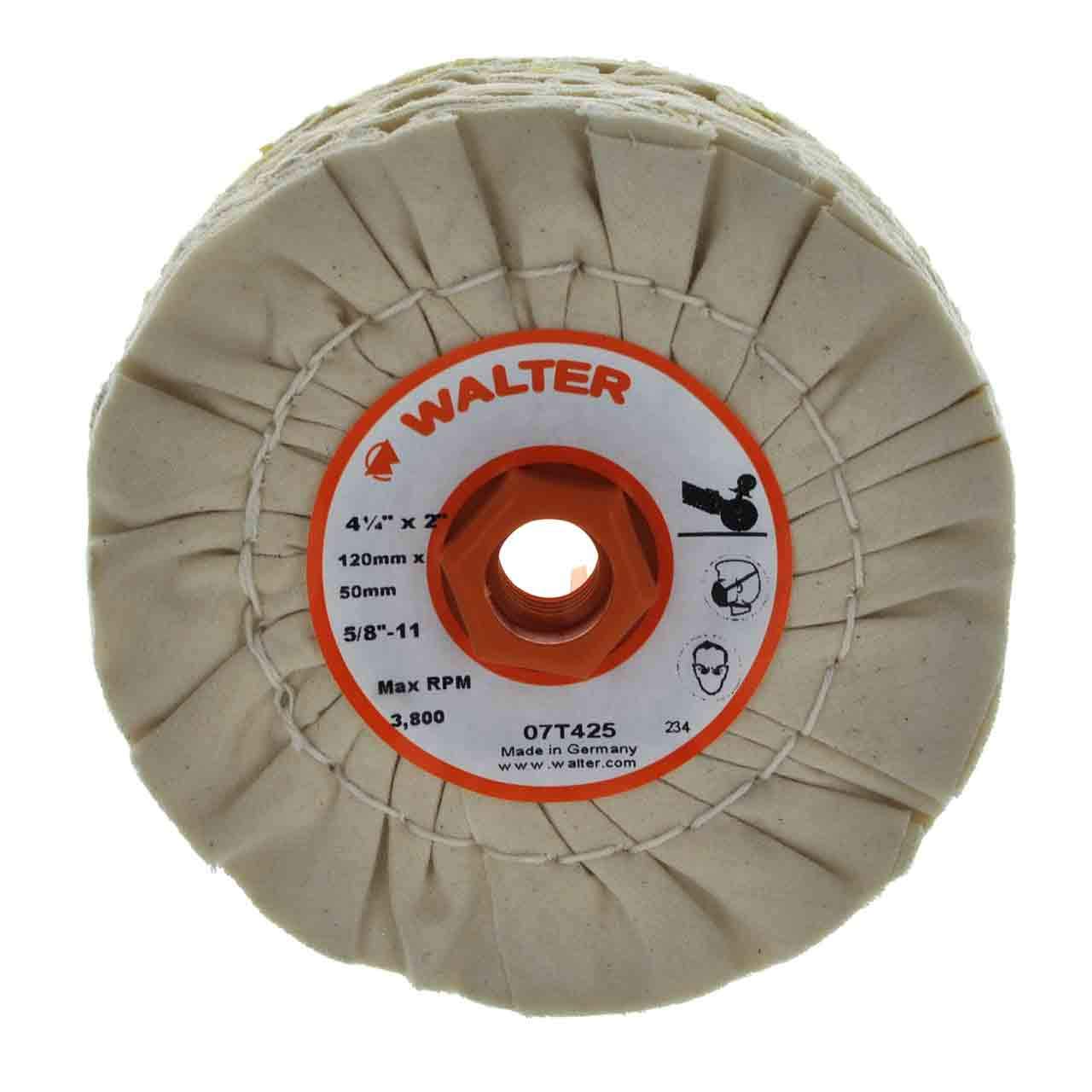 Walter 07T425 Linear Finishing Buffing Drum Multi Ply Cotton Grit Polishing Drum
