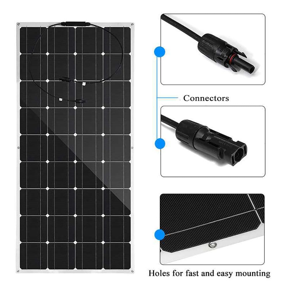 Pannelli solari Flessibili da 400 W 800 W, Pannello Solare monocristallino Impermeabile da 18 V con Controller da 30 A/40 A/50 A/60 A, Alta efficienza (1180 * 540 * 2,5 mm), 4x200