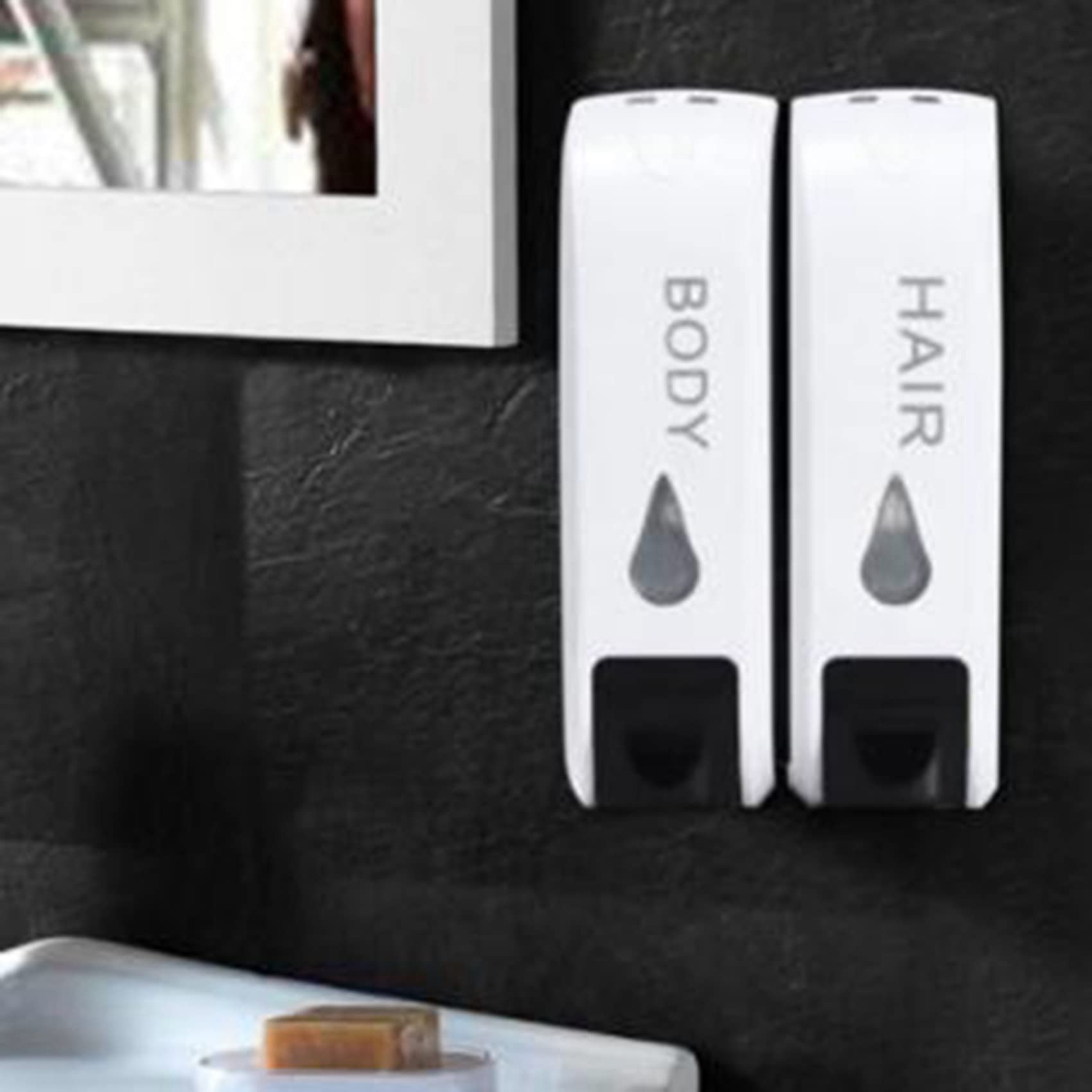 Dispensador de jabón de ducha triple 2 unidades de jabón líquido montado en la pared dispensador de champú loción de lavado para baño