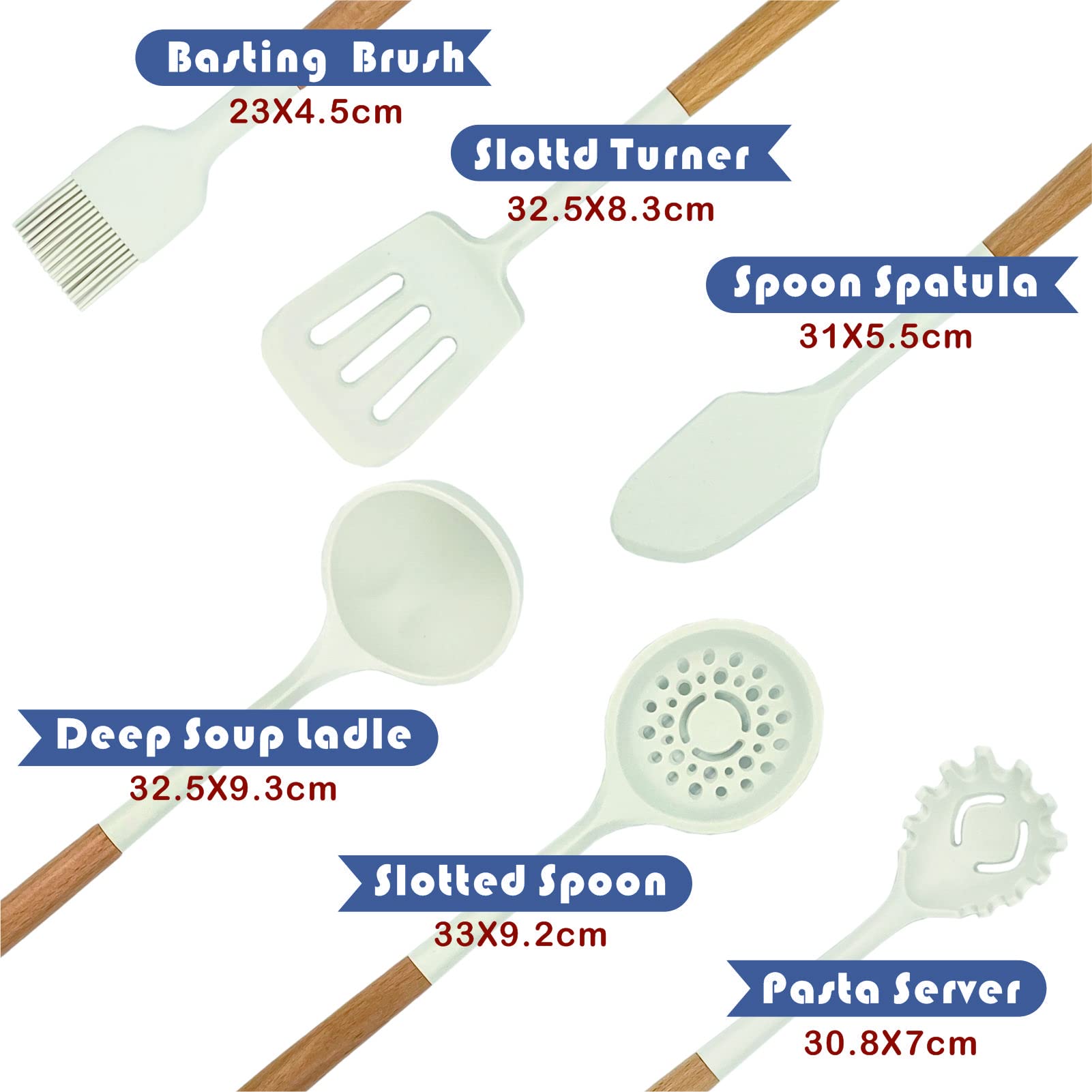 Set Utensili Da Cucina In Silicone KAY RUK | 10 Pezzi | Resistenti Al Calore 248°C | Antiaderenti E Facili Da Pulire | Multicolore - 3