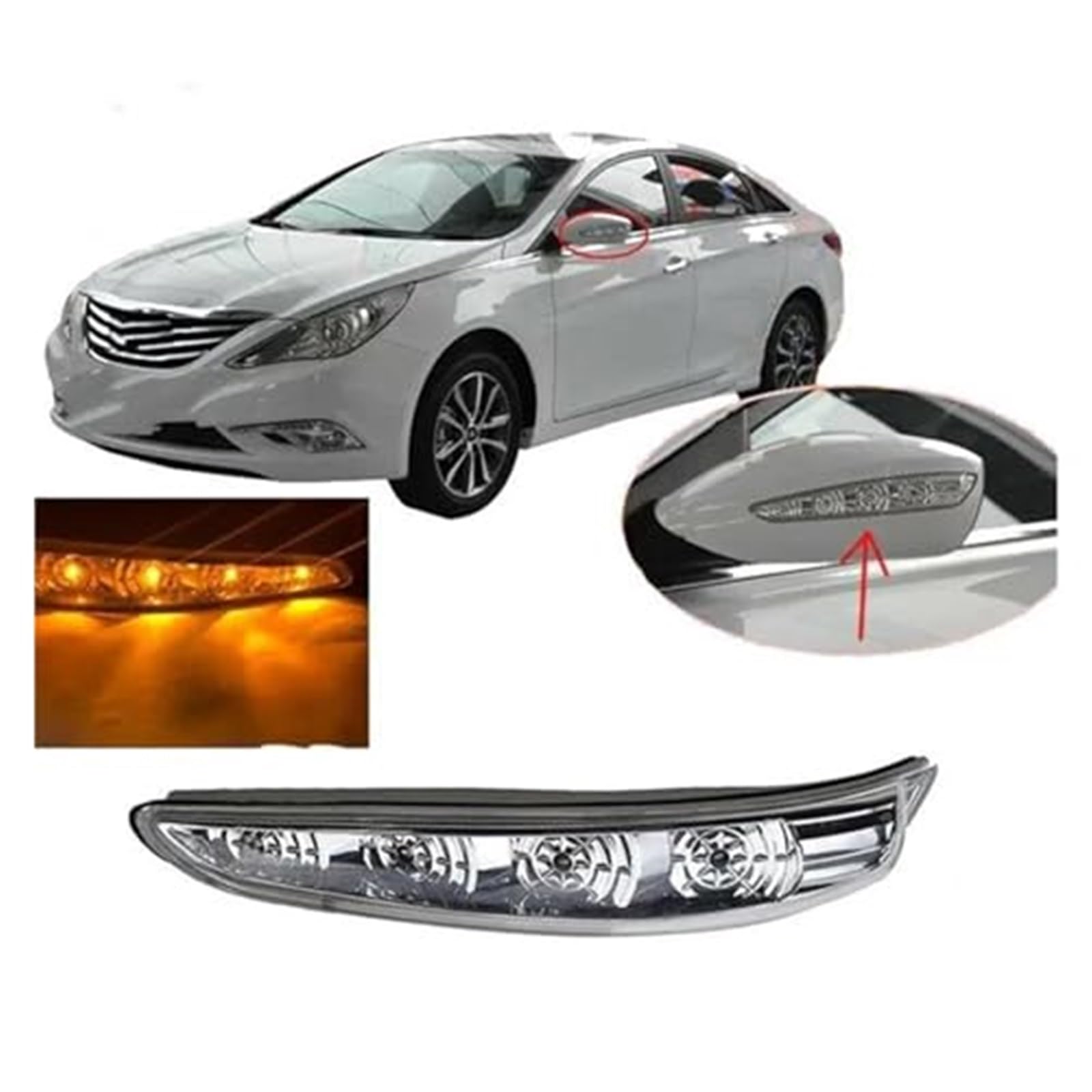Dla Hyundai, dla Sonata 8 2010 2011-2014 lusterko wsteczne samochodu włączony kierunkowskaz LED wskaźnik migacz Repeater lampki kierunkowskazów Światło kierunkowskazu samochodowego