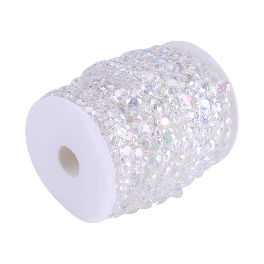 Tyenaza Perlenvorhang, Acrylschnur Perlen Vorhang Kristall Girlande Stränge für die Herstellung von Vorhang Dekoration Baum Hochzeit und Party Feier 30m(2#)