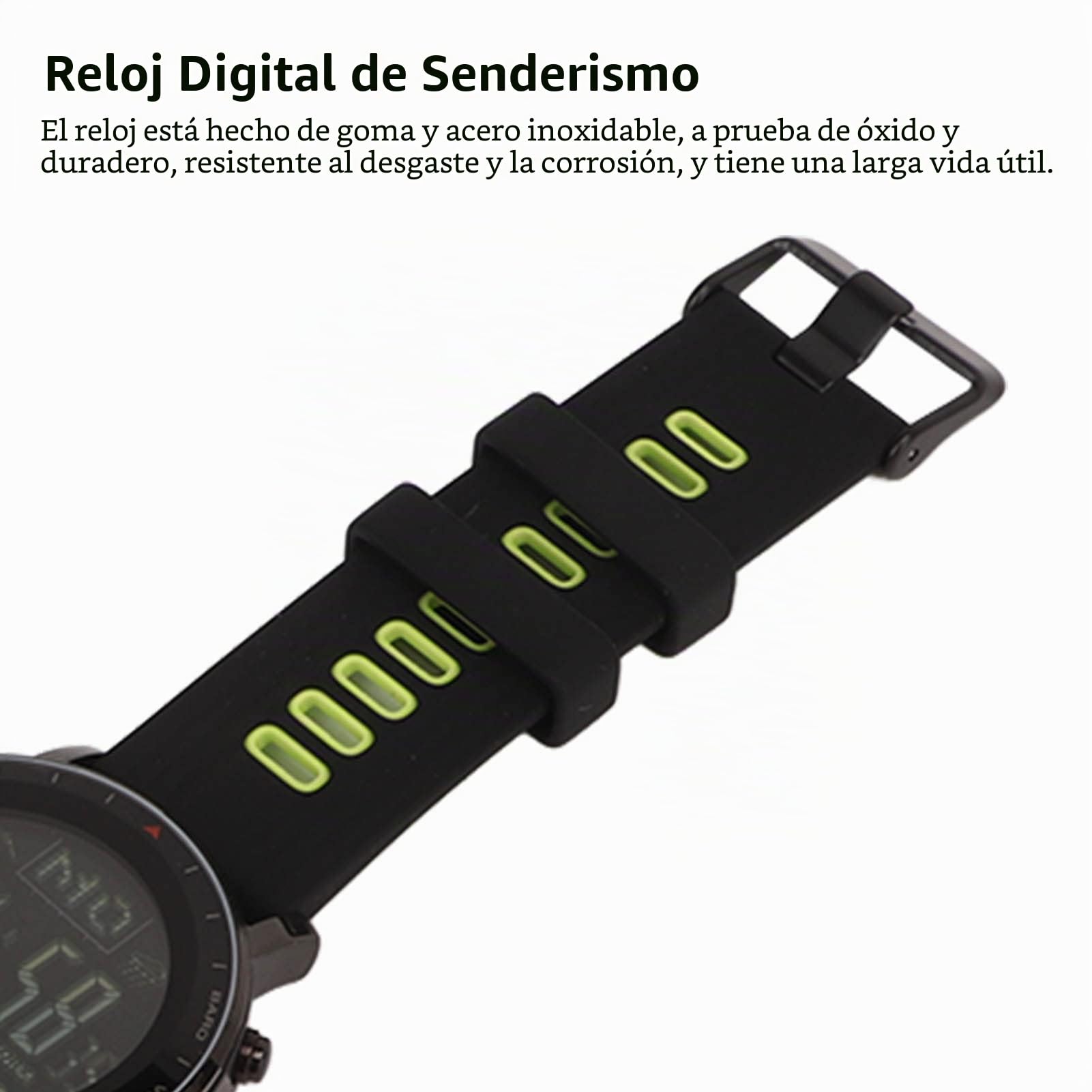 Fockety Reloj Deportivo Digital, Reloj Digital Impermeable para Exteriores con Altímetro, Barómetro y Termómetro, Reloj de Pulsera Digital para Hombres y Mujeres, Pesca, Senderismo
