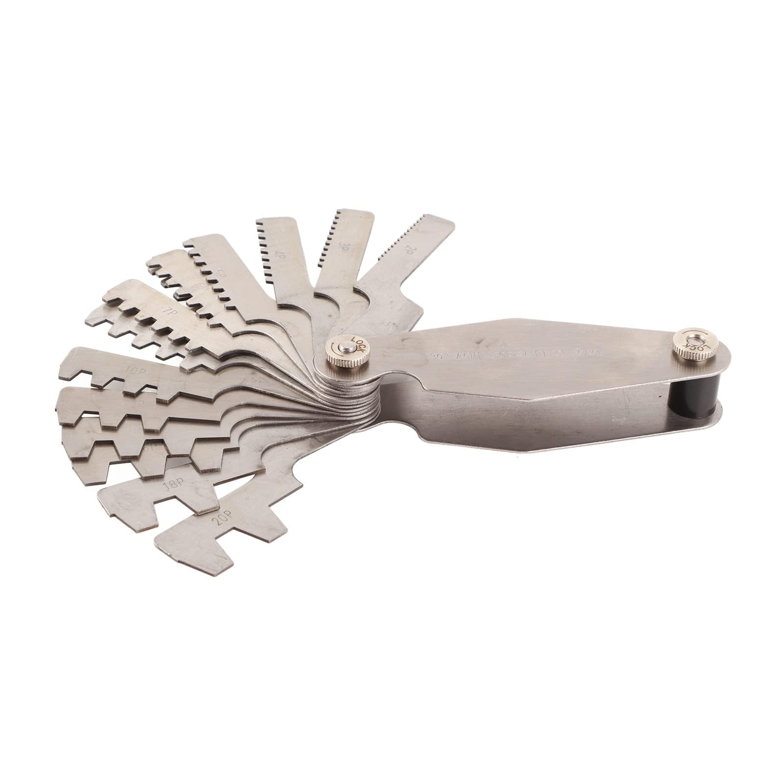 Calibro per Filettatura Whitworth Calibro per Filettatura a T Calibro per Filettatura a Vite Filetti Pitch Gauge (Modello di filettatura a T 30 gradi)