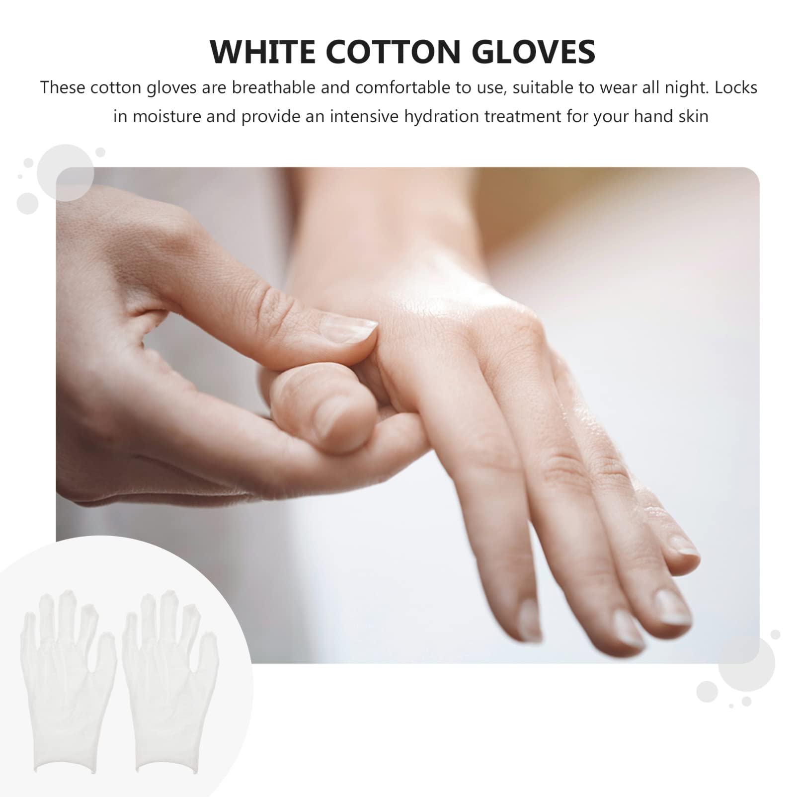 FRCOLOR Cotton Gloves Dry Hands Night Gloves Set 15 Pairs Large Soft Comfortable for Men Women
