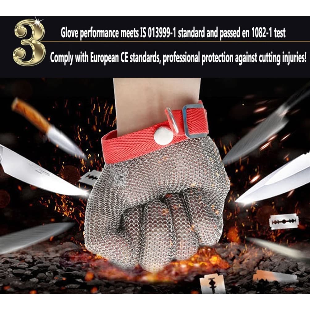 Cut Resistant Gloves Rękawice Odporne Na Przecięcie Metalu, Bezpieczna Praca Rękawice Kolczugowe Ze Stali Nierdzewnej Do Cięcia Odzieży Warsztatowej Mechanika Warsztatowego (Size : L/A pack of one)